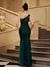 One Shoulder Sequin Mermaid Evening Dress